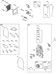 Crankcase Cover/Sump And Lubrication Group Diagram and Parts List for 385447-0111-B5 200000 - 399999 Briggs and Stratton Engine